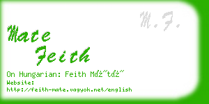 mate feith business card